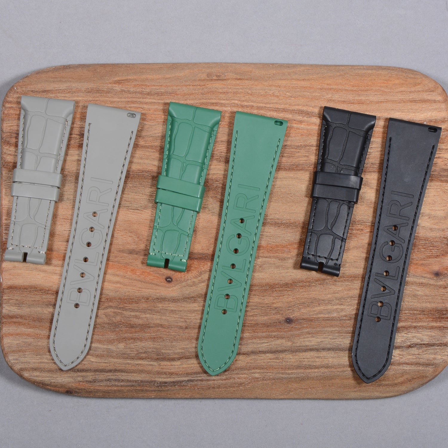 Compatible with Bvlgari Octo Series 102957 - Alligator Leather & Rubber Watch Strap