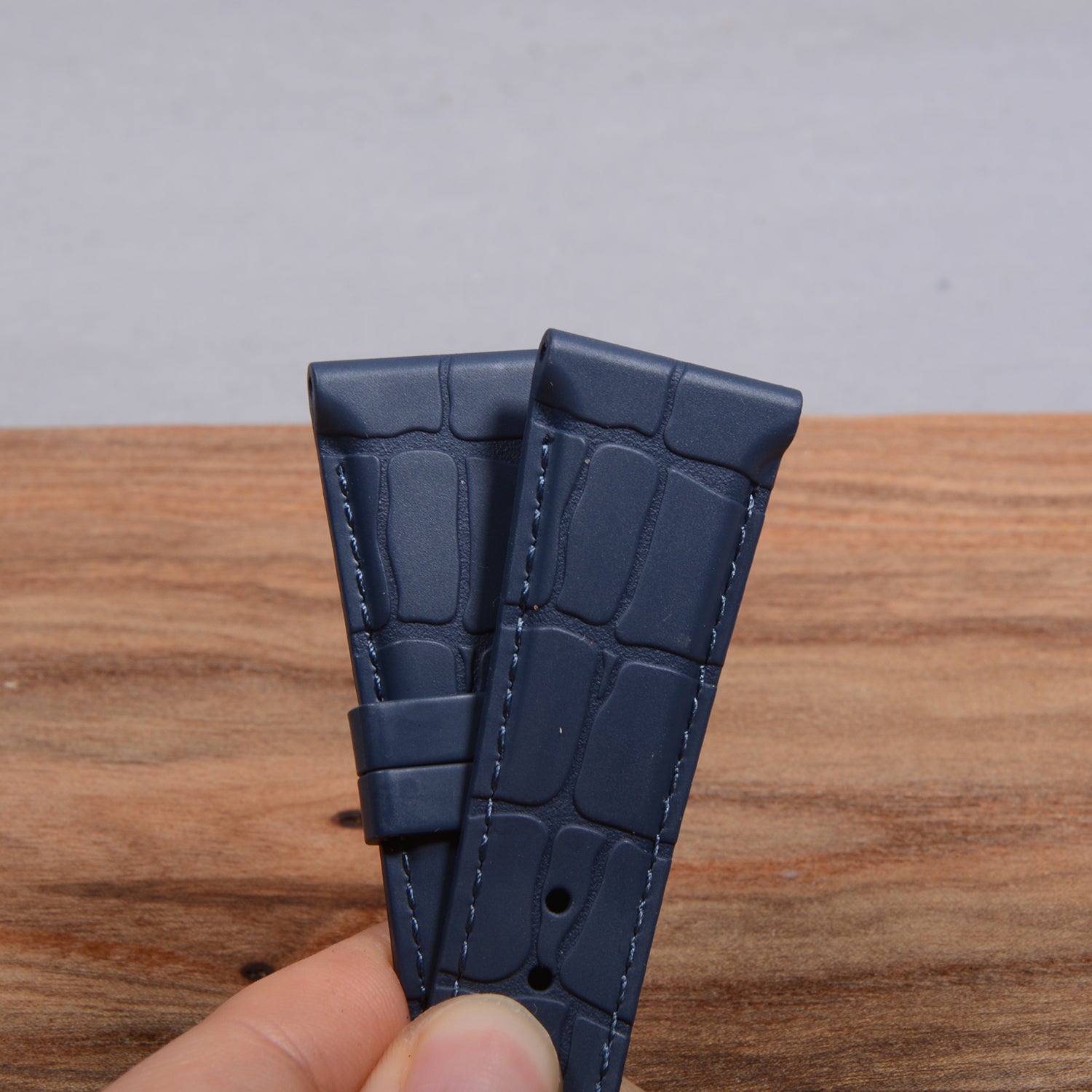 Compatible with Bvlgari Octo Series 102957 - Alligator Leather & Rubber Watch Strap