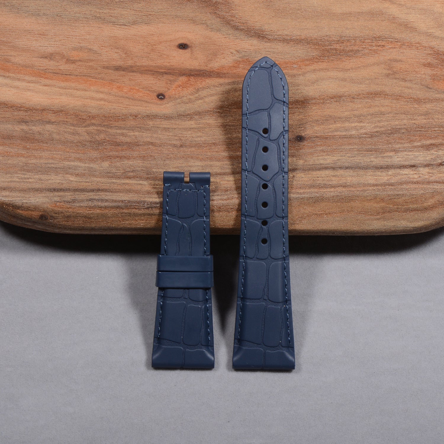 Compatible with Bvlgari Octo Series 102957 - Alligator Leather & Rubber Watch Strap