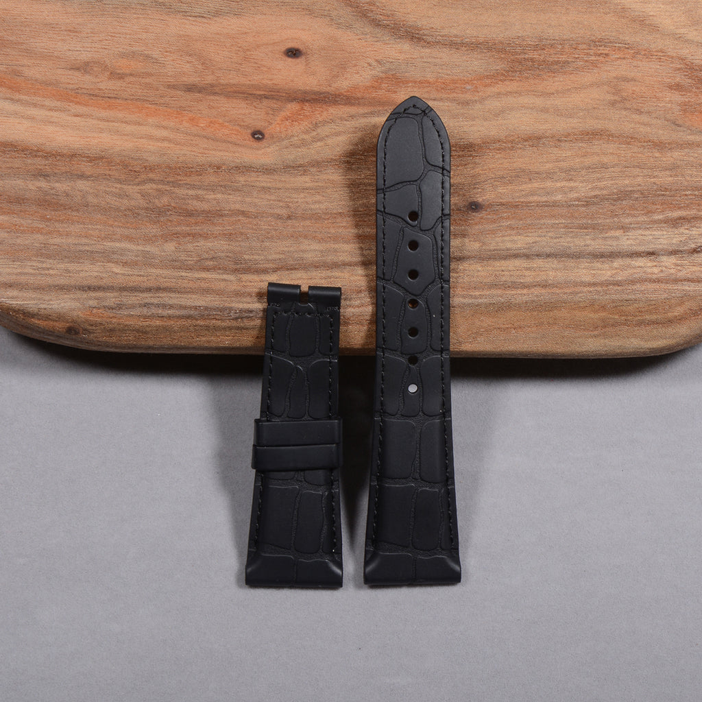 Compatible with Bvlgari Octo Series 102957 - Alligator Leather & Rubber Watch Strap