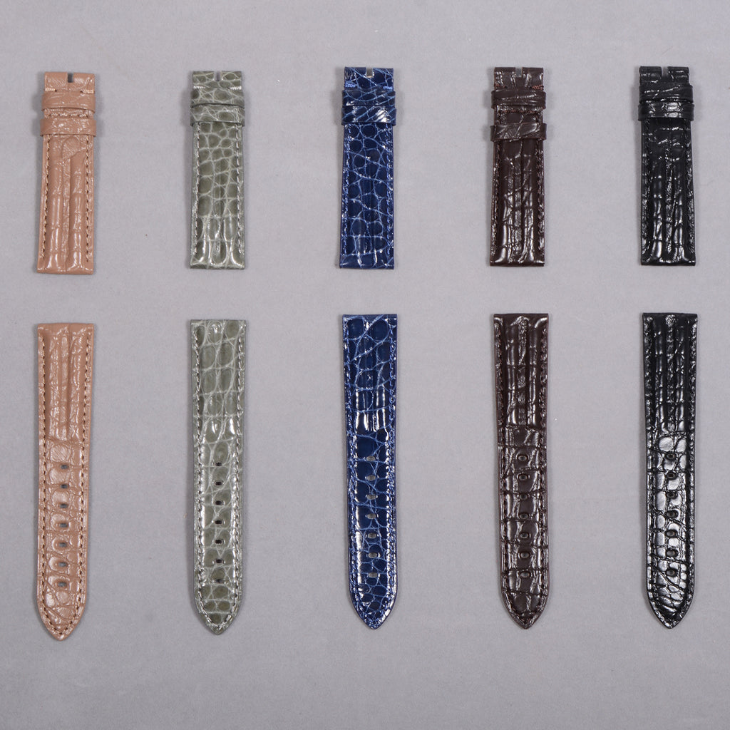 Compatible with Panerai Polished Alligator Leather Watch Strap