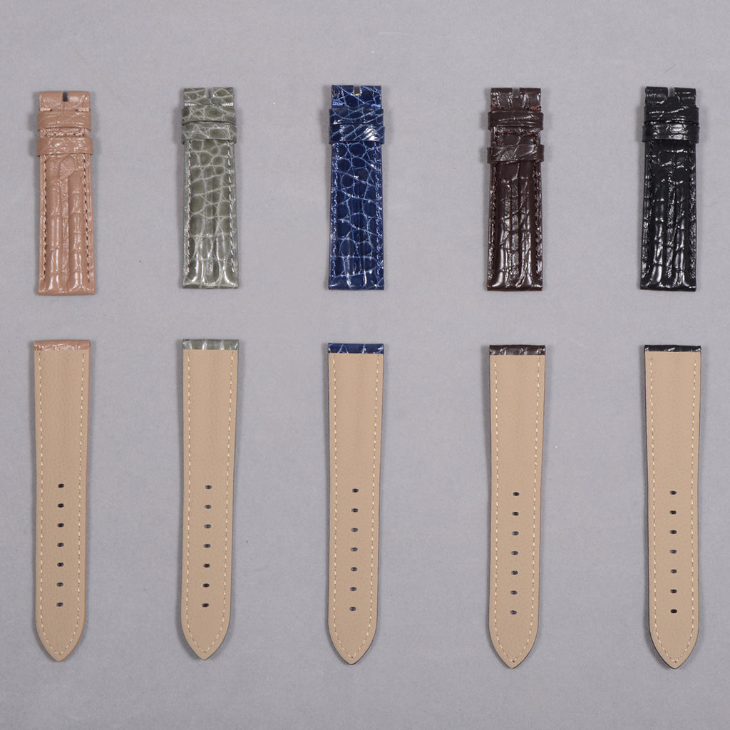 Compatible with Panerai Polished Alligator Leather Watch Strap