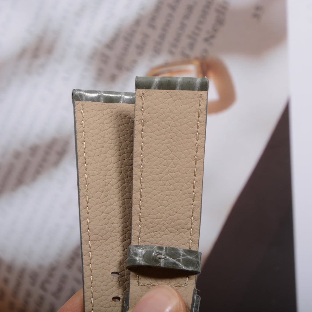 Compatible with Panerai Polished Alligator Leather Watch Strap