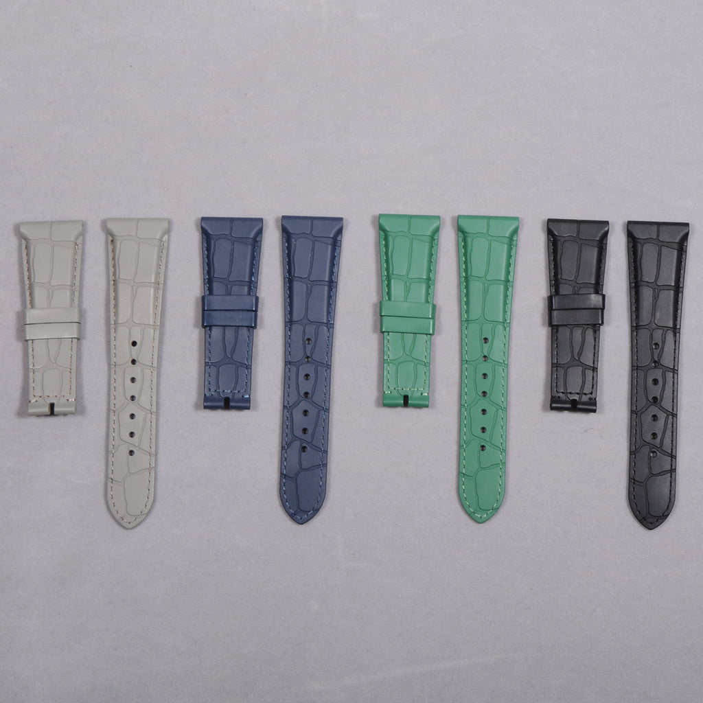 Compatible with Bvlgari Octo Series 102957 - Alligator Leather & Rubber Watch Strap