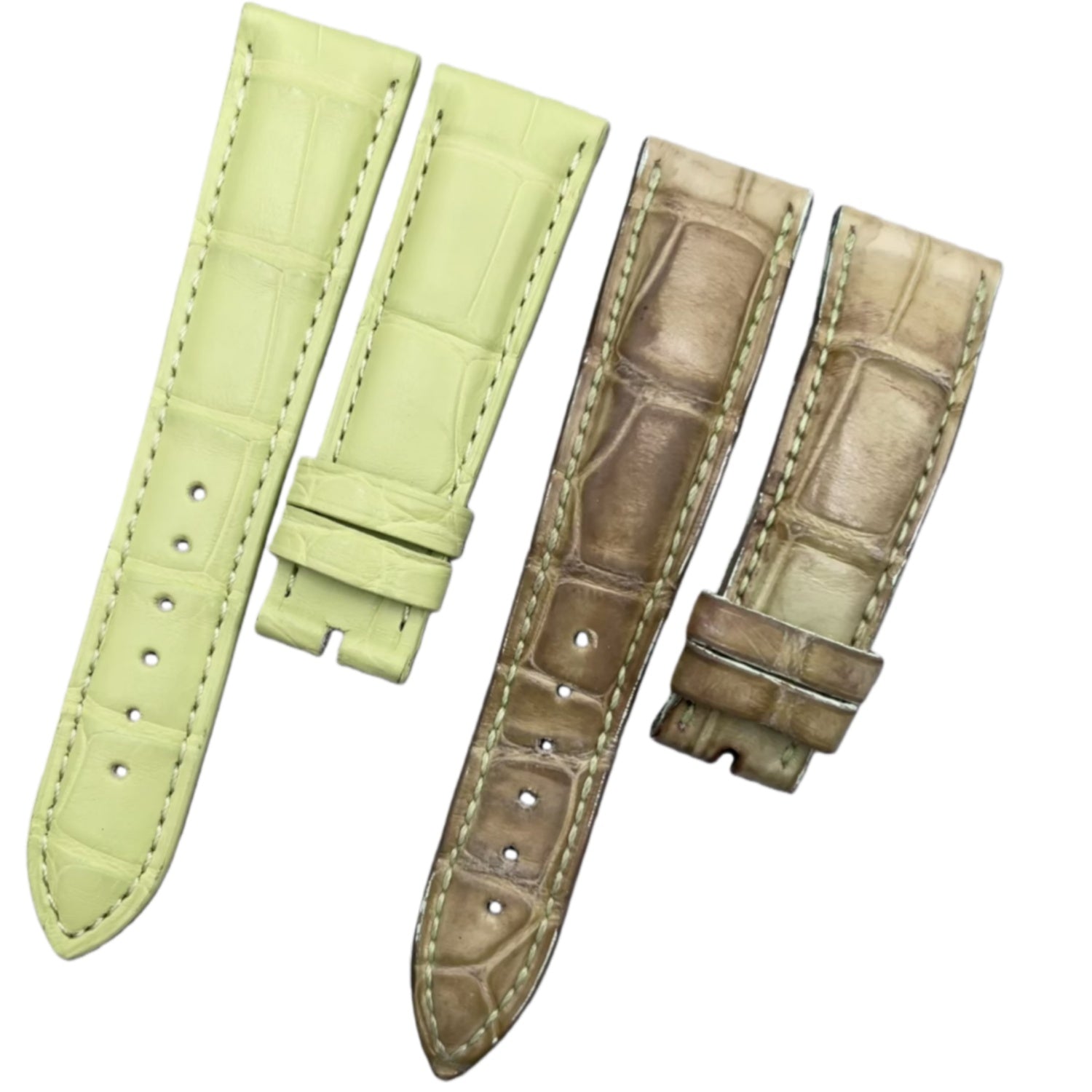 Compatible with Omega Seamaster Ladies' Grass Green ALLIGATOR Strap