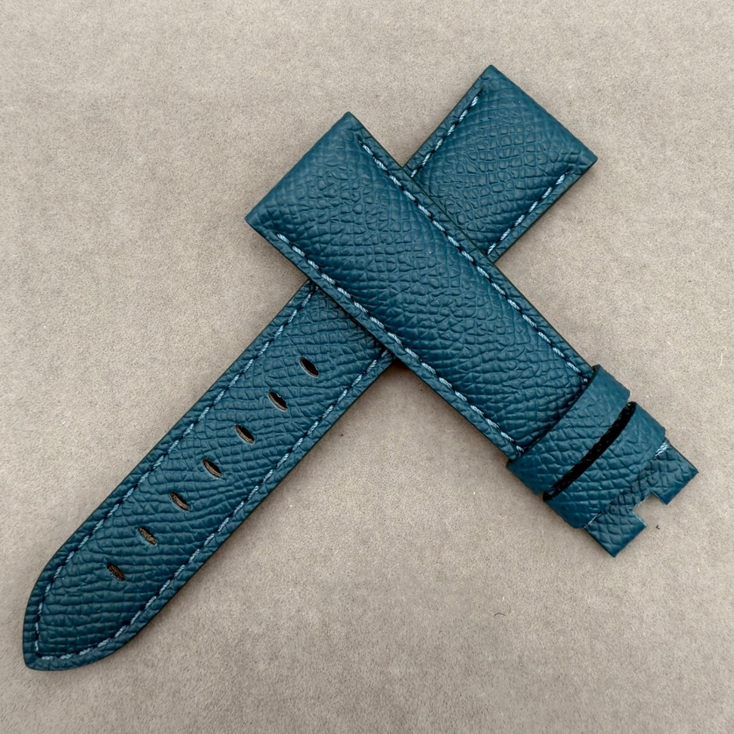 Handcrafted Custom Palm Texture Leather Watch Strap for Panerai Luminor Due - Blue