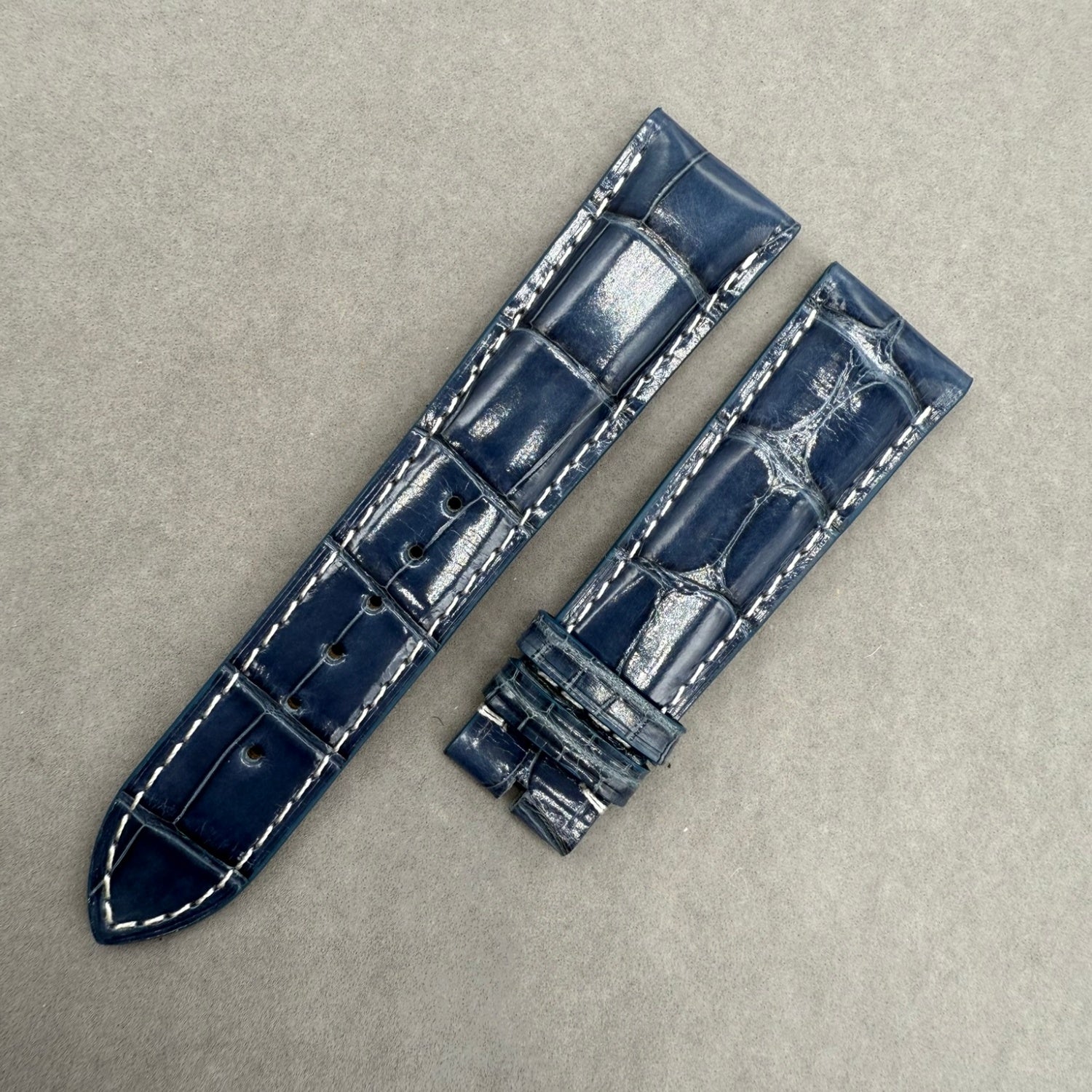 Handcrafted Blue Alligator Leather Watch Strap for Patek Philippe Complicated Chronograph 5308/5905