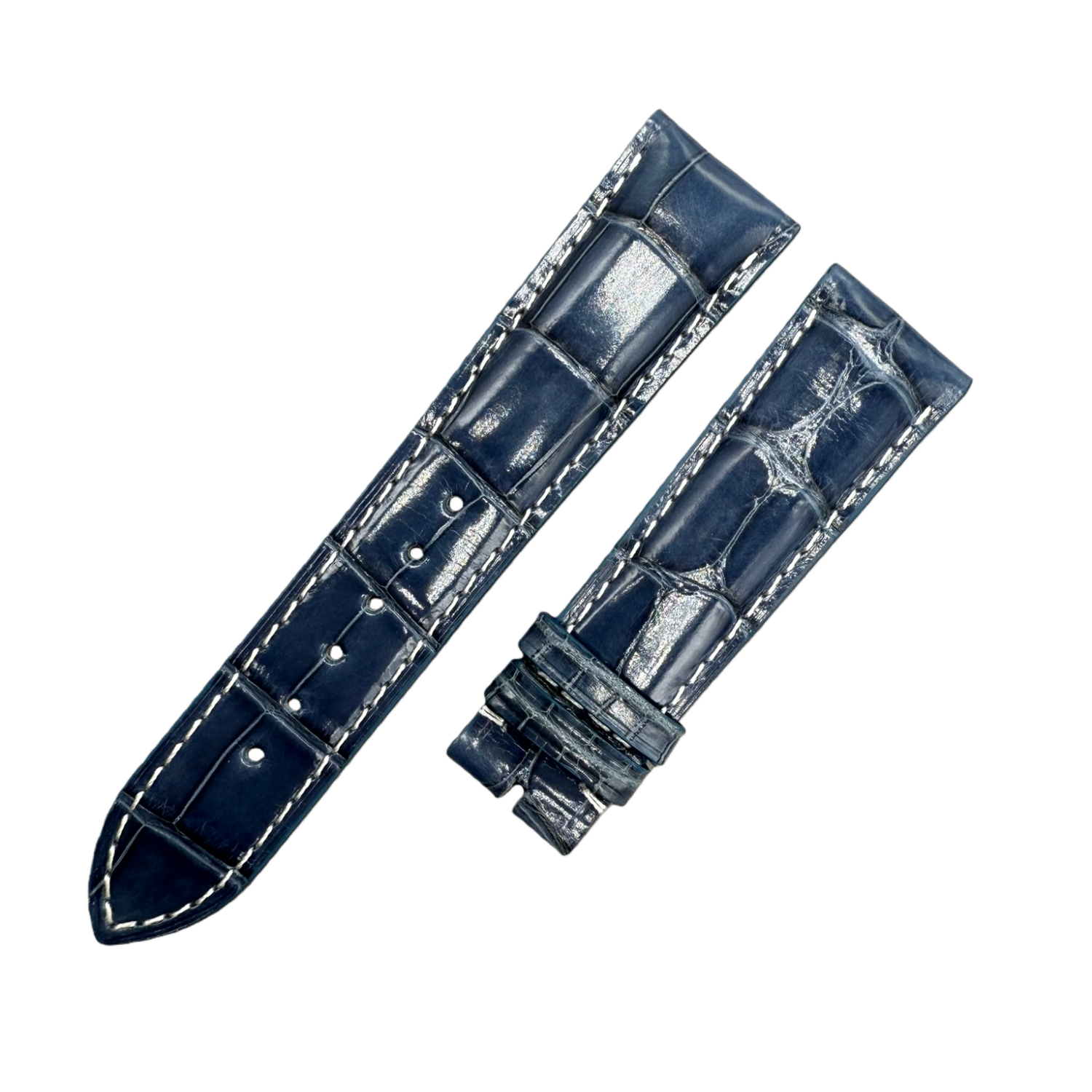 Handcrafted Blue Alligator Leather Watch Strap for Patek Philippe Complicated Chronograph 5308/5905