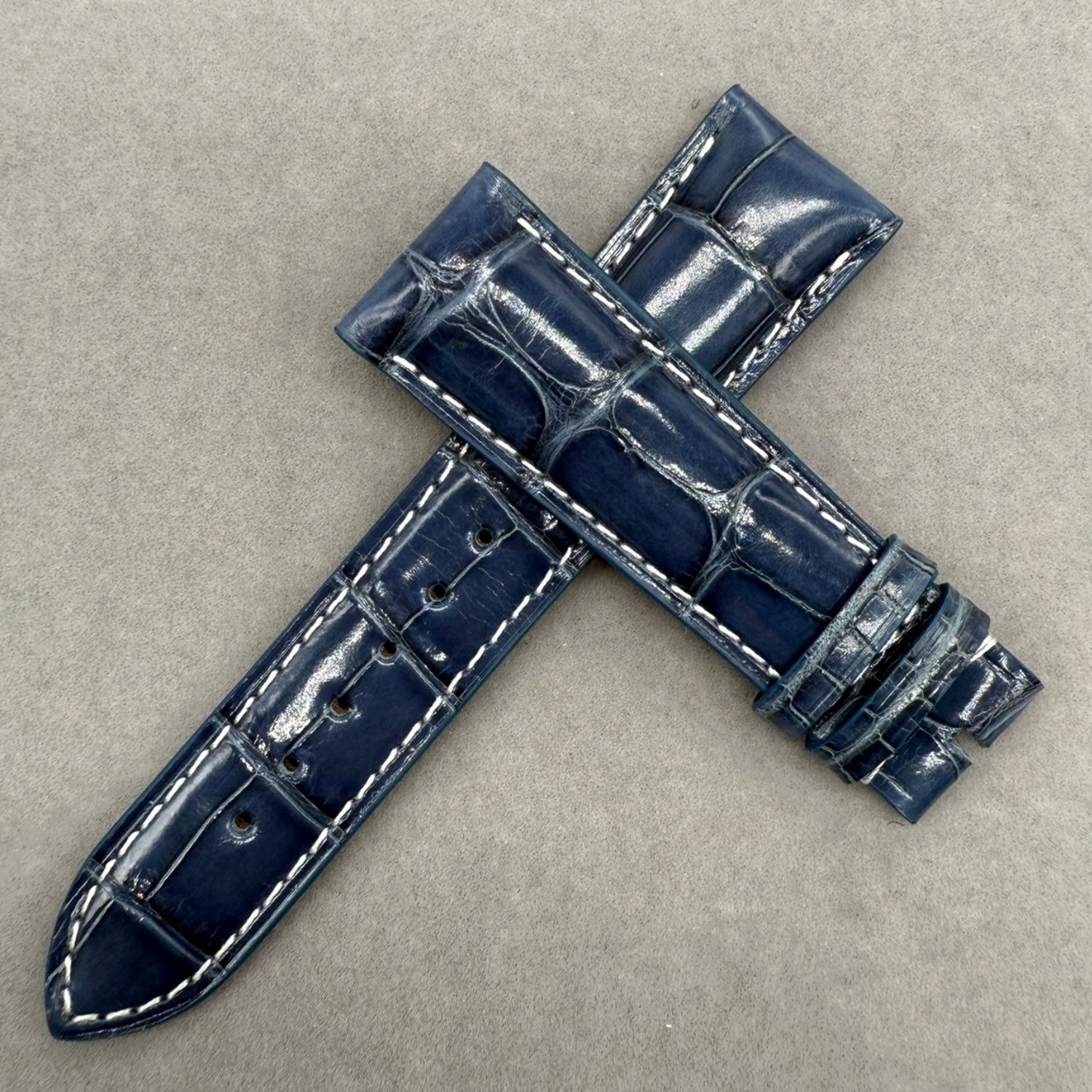 Handcrafted Blue Alligator Leather Watch Strap for Patek Philippe Complicated Chronograph 5308/5905