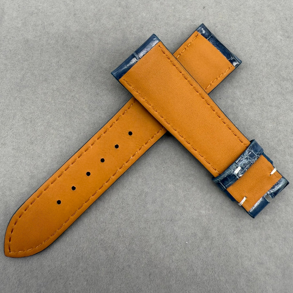 Handcrafted Blue Alligator Leather Watch Strap for Patek Philippe Complicated Chronograph 5308/5905