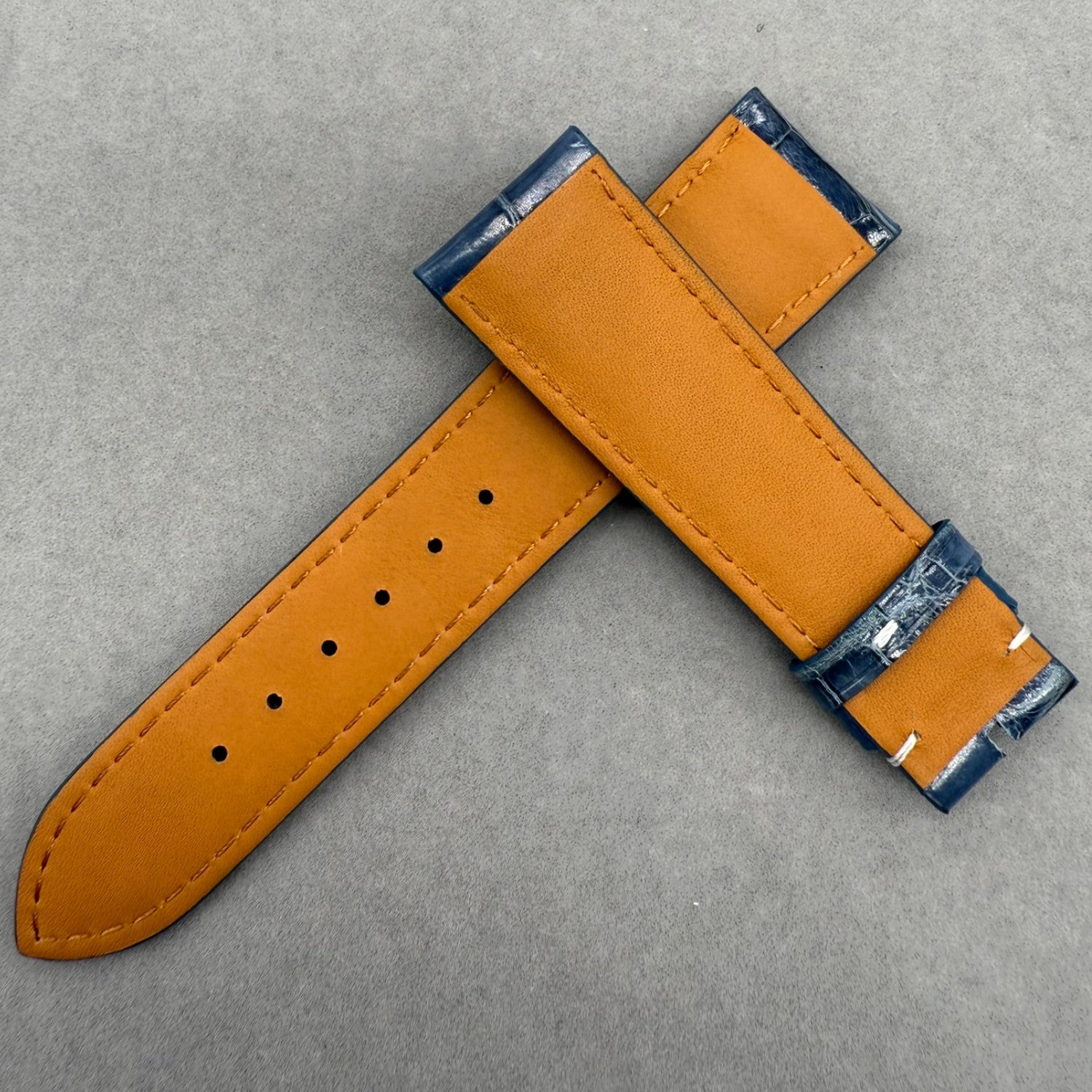Handcrafted Blue Alligator Leather Watch Strap for Patek Philippe Complicated Chronograph 5308/5905