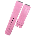 Compatible with Richard Mille Pink Polished ALLIGATOR Strap