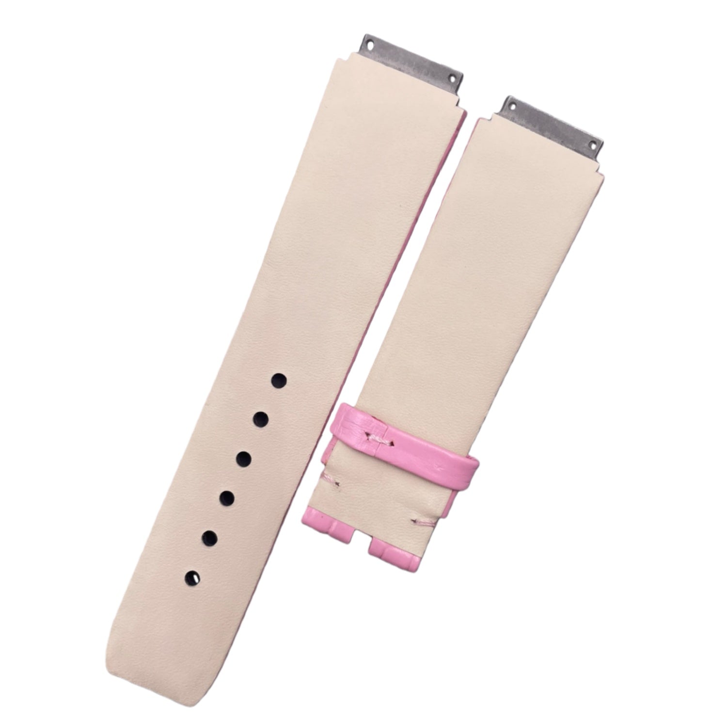 Compatible with Richard Mille Pink Polished ALLIGATOR Strap