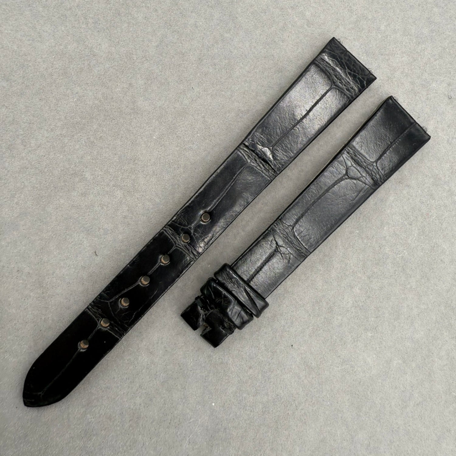 Handcrafted Custom Alligator Leather Watch Strap - Kunlun Jin Qiao Ladies Series B113/03845 Black