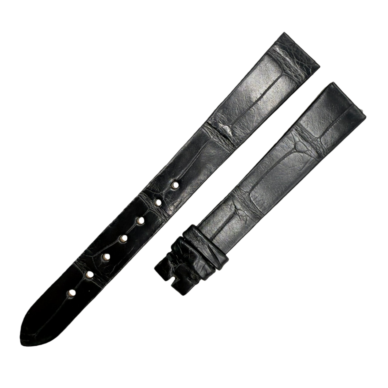 Handcrafted Custom Alligator Leather Watch Strap - Kunlun Jin Qiao Ladies Series B113/03845 Black