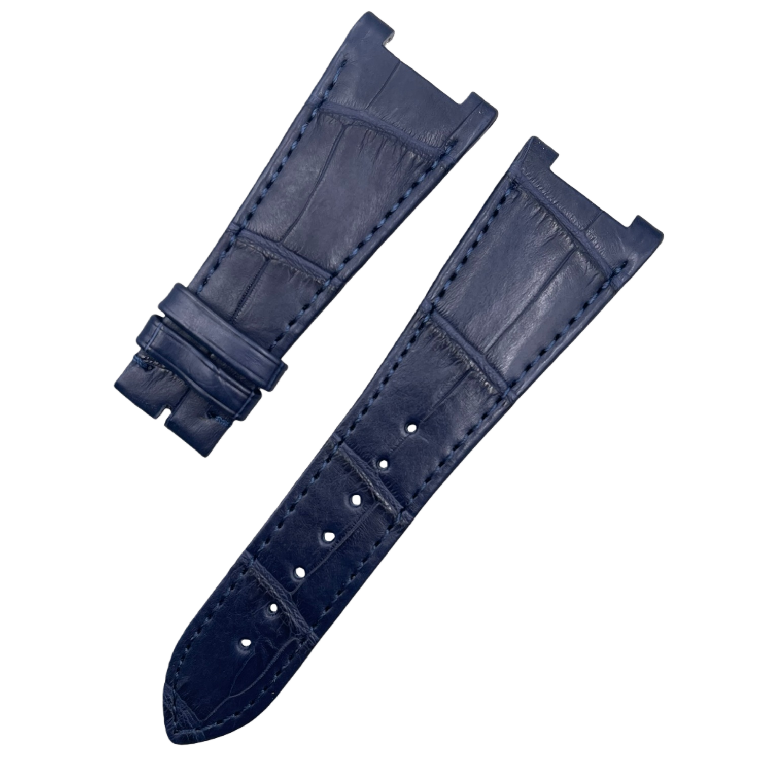Handcrafted Custom Black & Blue ALLIGATOR Leather Strap for Girard-Perregaux Laureato Series 81010/81020