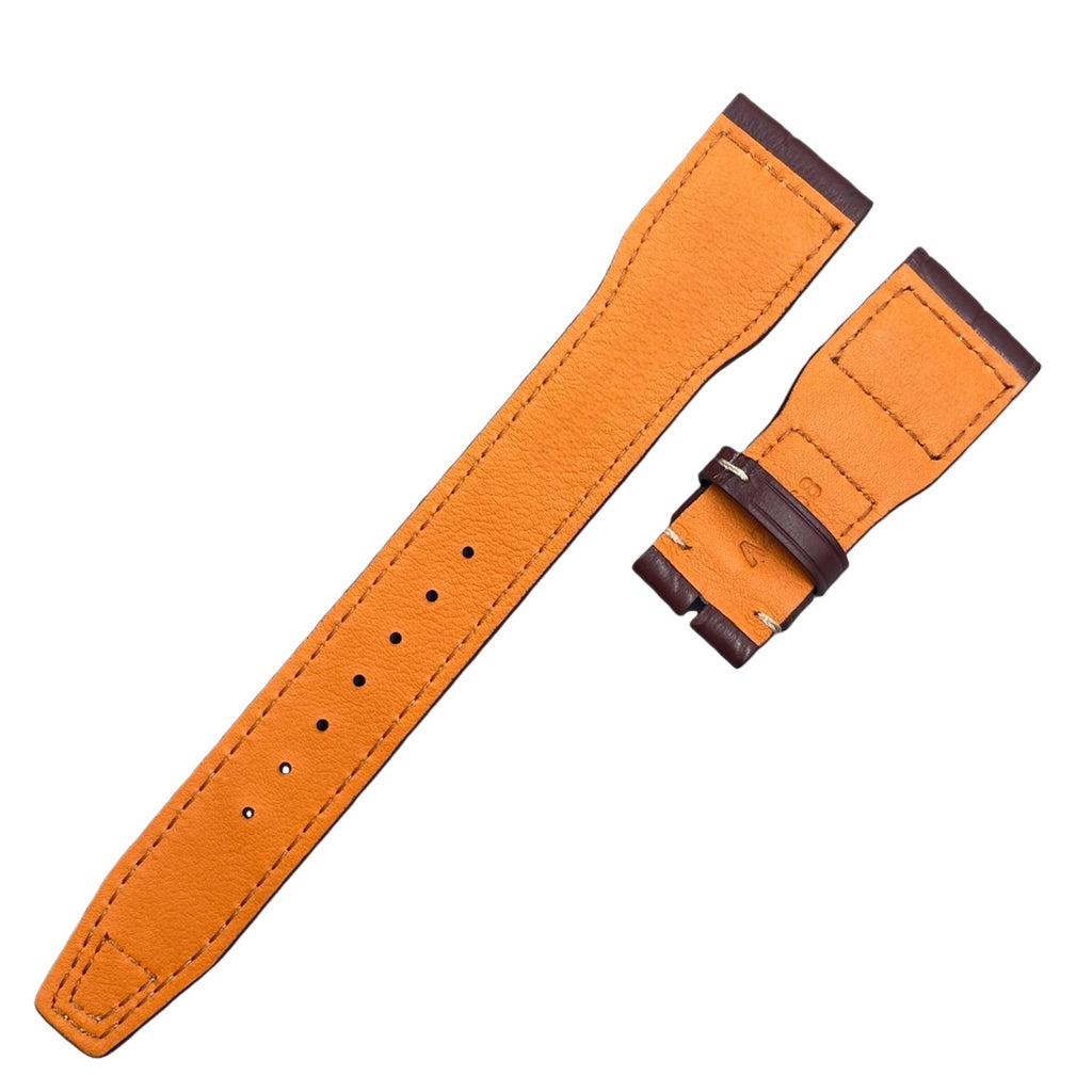 Handcrafted Custom ALLIGATOR Strap for IWC Big Top Gun "Little Prince" Mark Series - IW501004 Brown Riveted
