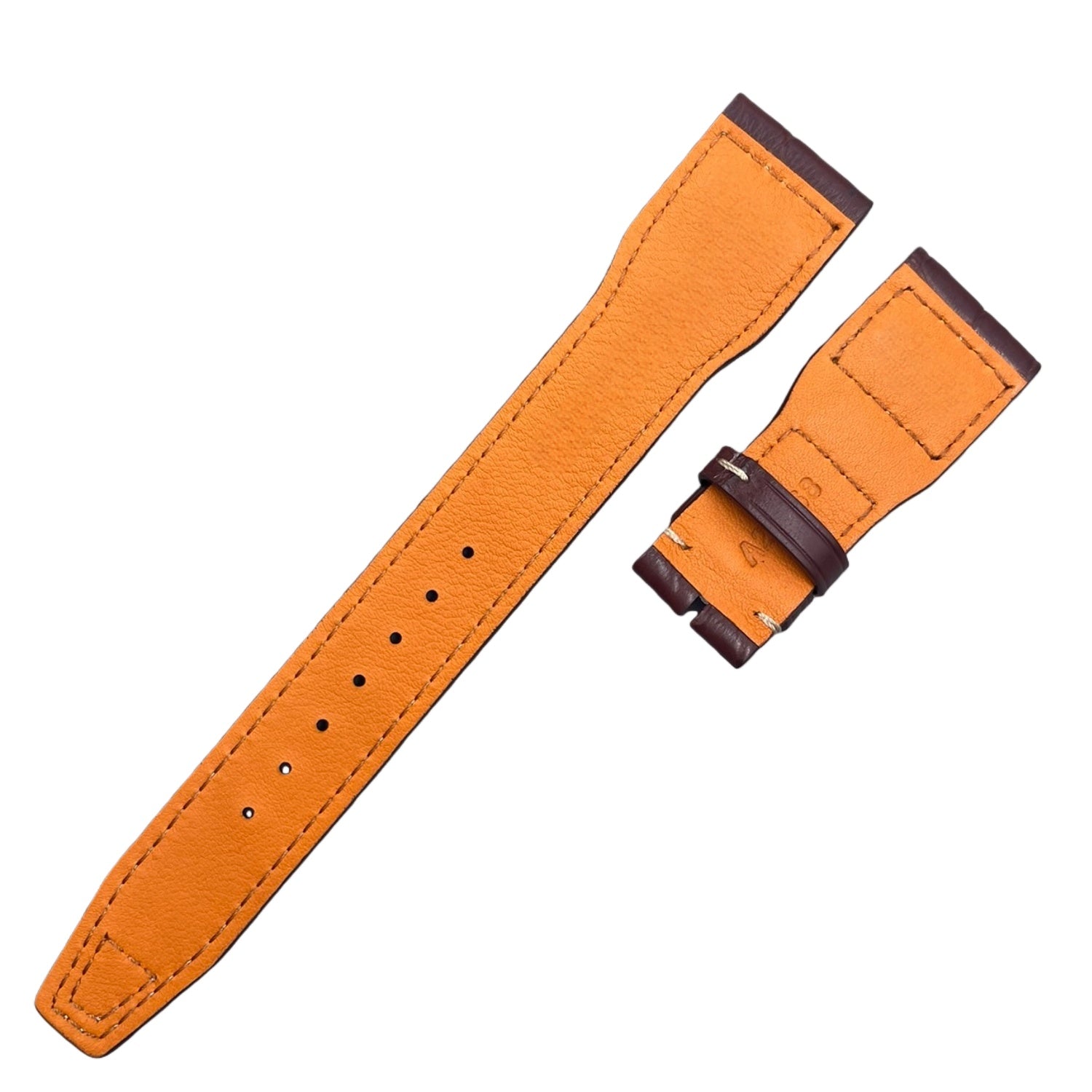 Handcrafted Custom ALLIGATOR Strap for IWC Big Top Gun "Little Prince" Mark Series - IW501004 Brown Riveted
