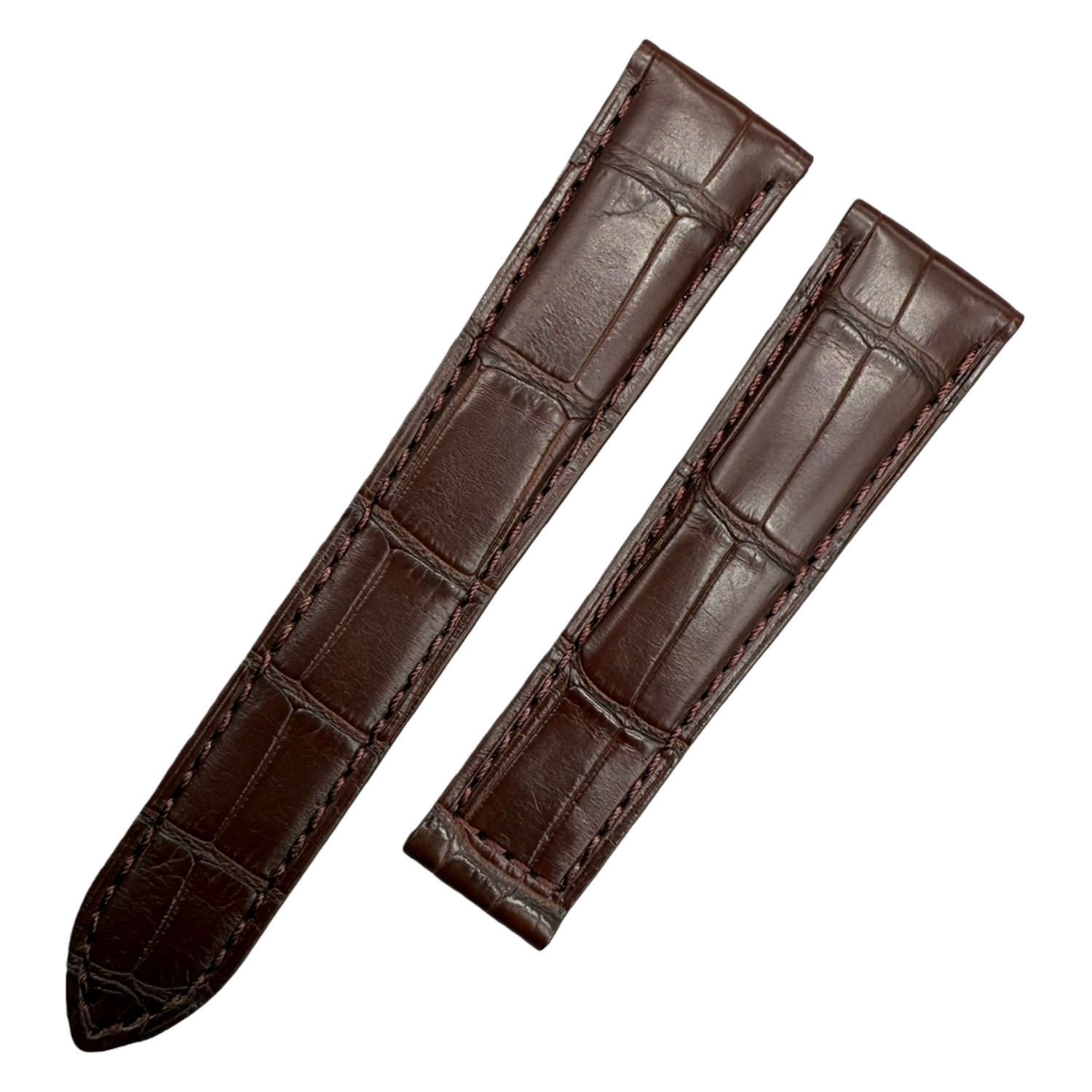 Handcrafted Custom Alligator Leather  Watch  Strap for TAG Heuer Carrera Series - Deep Brown Foldable Clasp