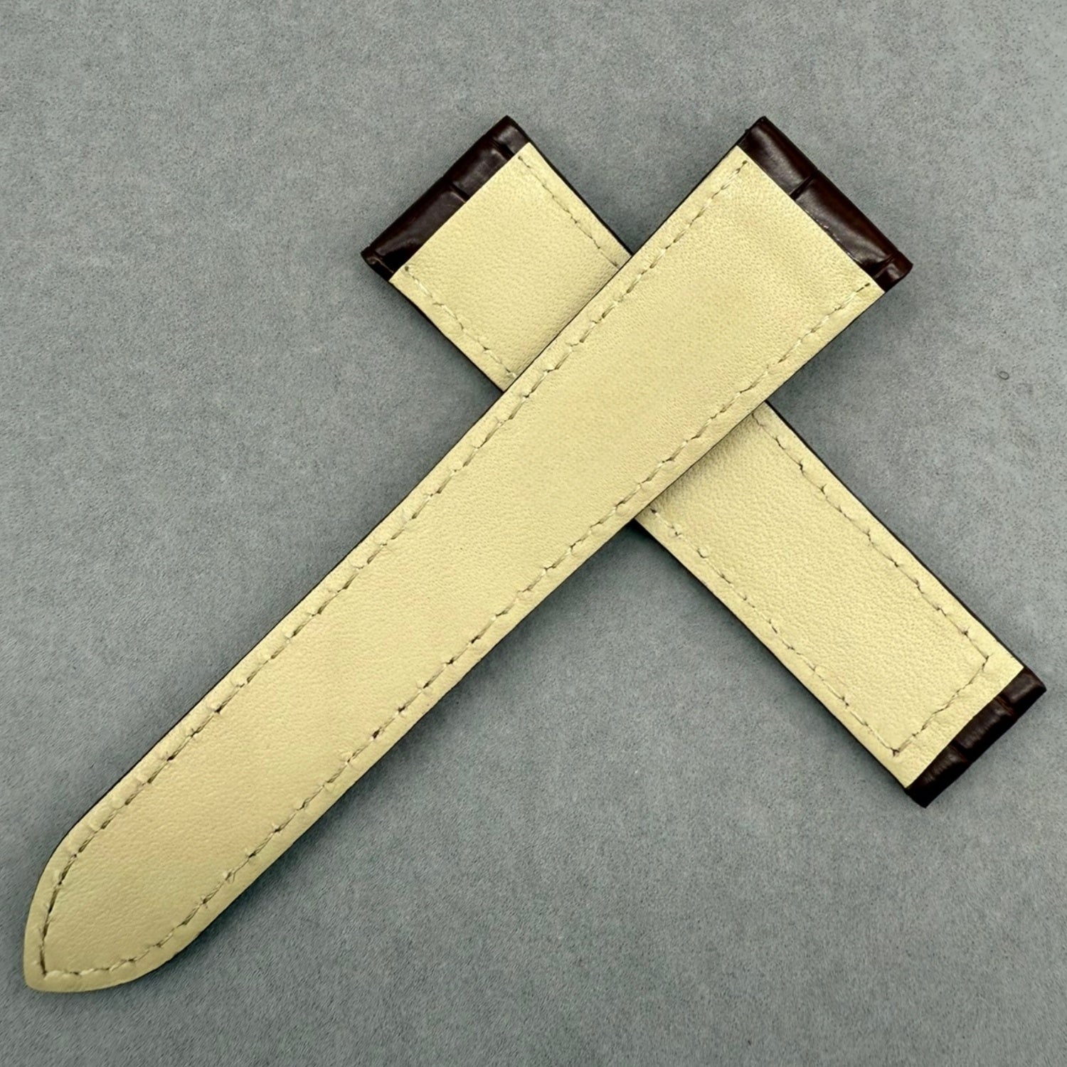 Handcrafted Custom Alligator Leather  Watch  Strap for TAG Heuer Carrera Series - Deep Brown Foldable Clasp