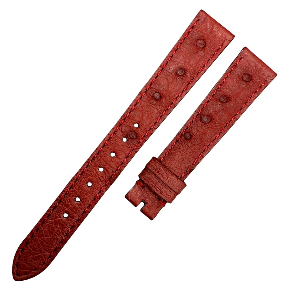 Handcrafted Custom Red Ostrich Leather Watch Strap for Blancpain Villeret Moonphase 6126/6106