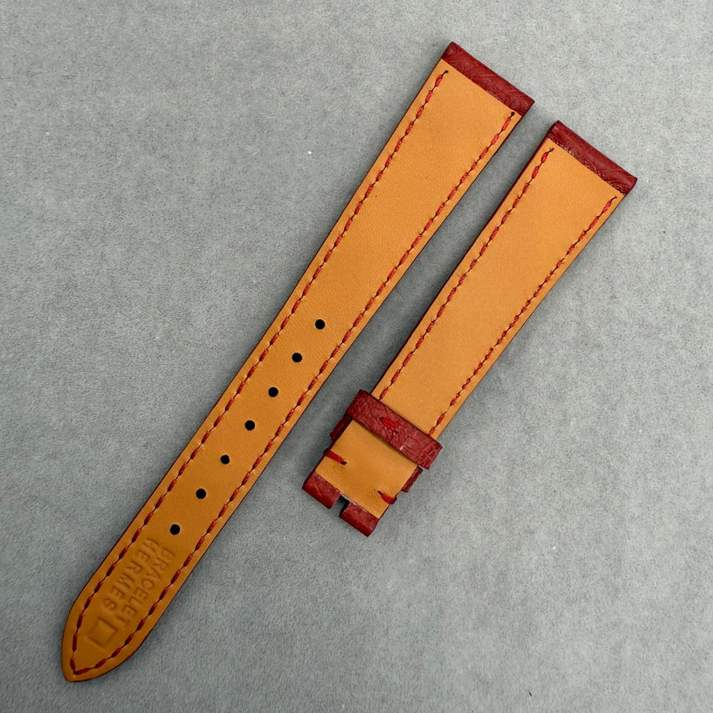 Handcrafted Custom Red Ostrich Leather Watch Strap for Blancpain Villeret Moonphase 6126/6106