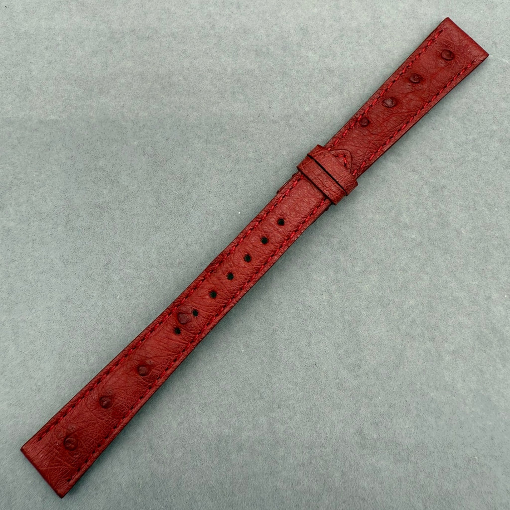 Handcrafted Custom Red Ostrich Leather Watch Strap for Blancpain Villeret Moonphase 6126/6106