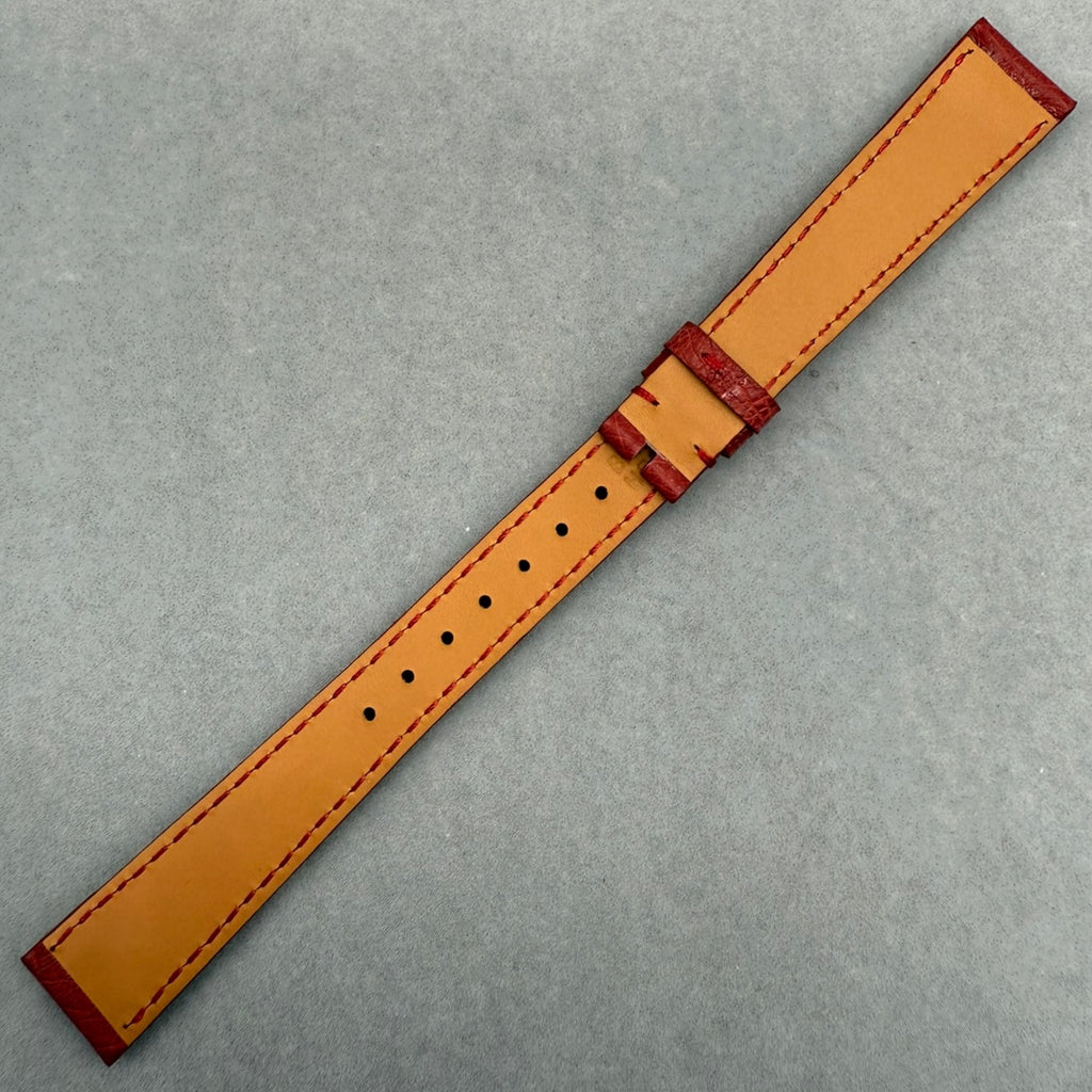 Handcrafted Custom Red Ostrich Leather Watch Strap for Blancpain Villeret Moonphase 6126/6106