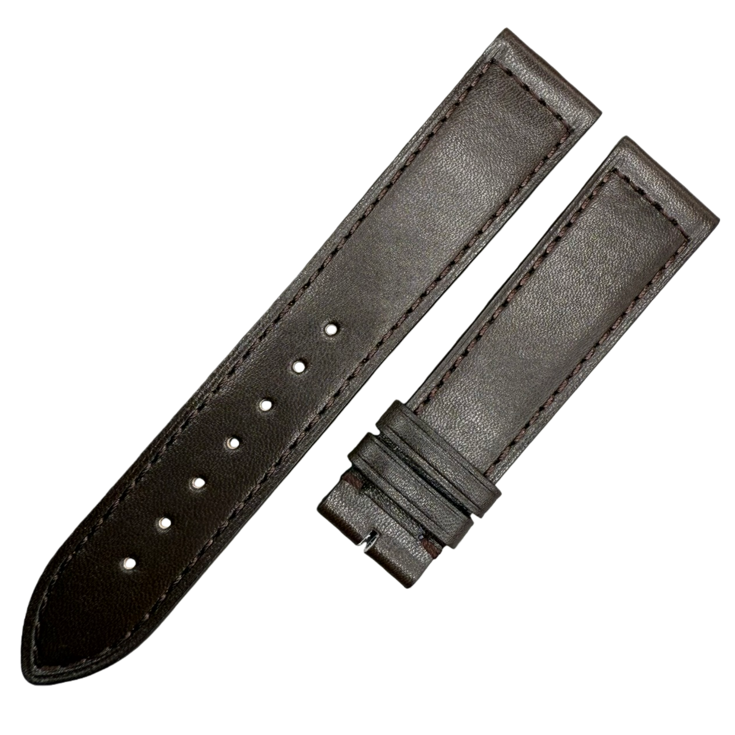 Handcrafted Dark Brown Plain Cowhide Leather Watch Strap for Bell & Ross Vintage Exile BR123