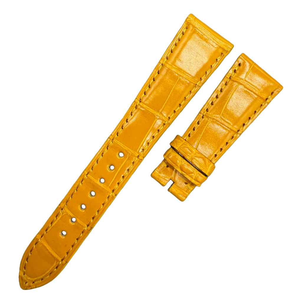Custom Yellow Alligator Leather Watch Strap for Patek Philippe Complicated Chronograph Series 5326