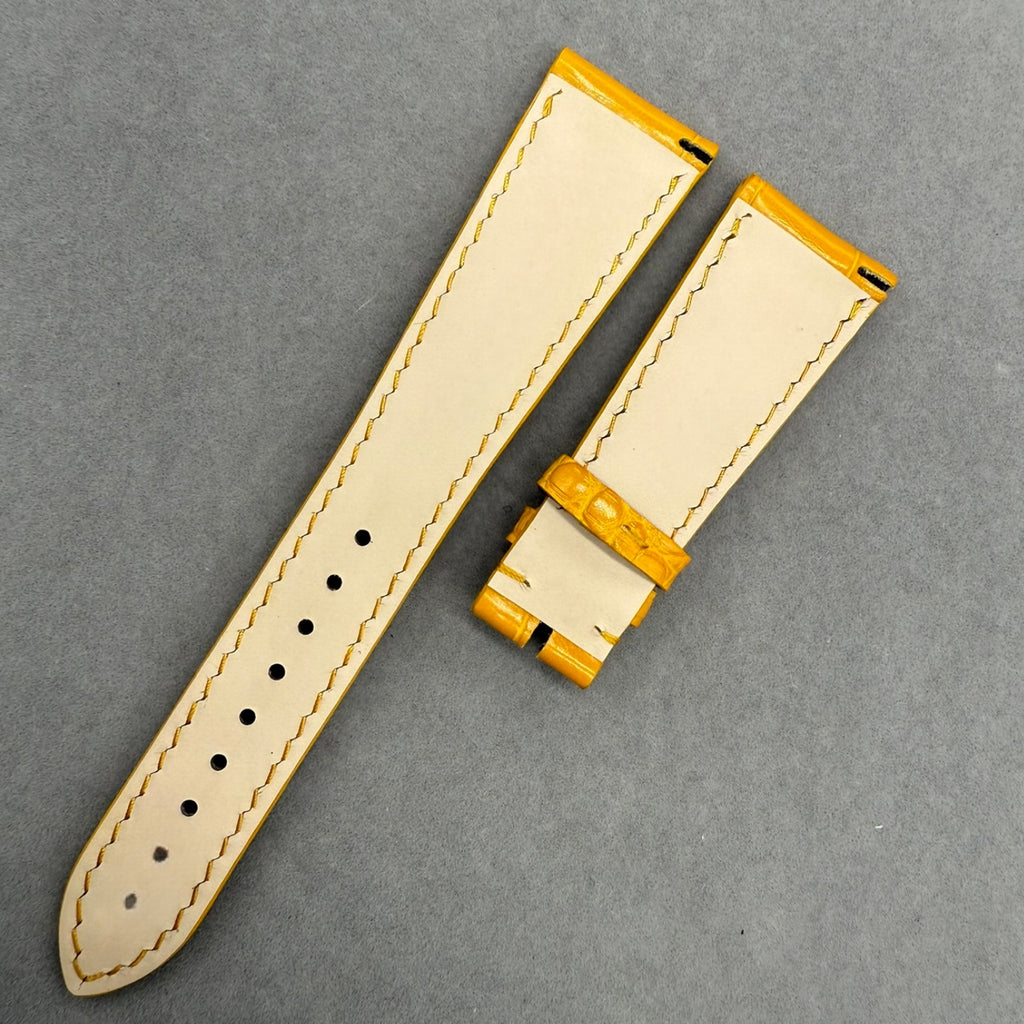 Custom Yellow Alligator Leather Watch Strap for Patek Philippe Complicated Chronograph Series 5326
