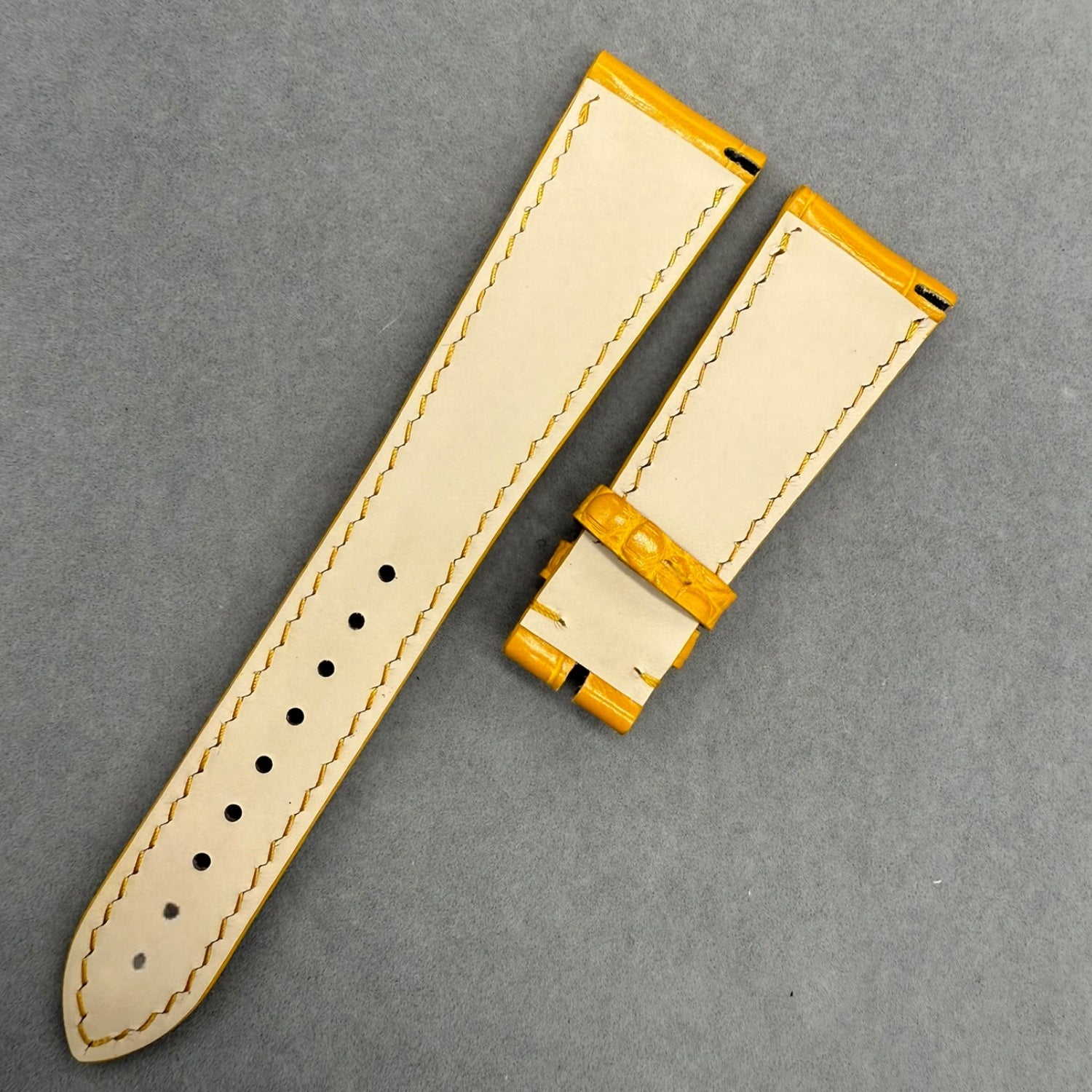Custom Yellow Alligator Leather Watch Strap for Patek Philippe Complicated Chronograph Series 5326