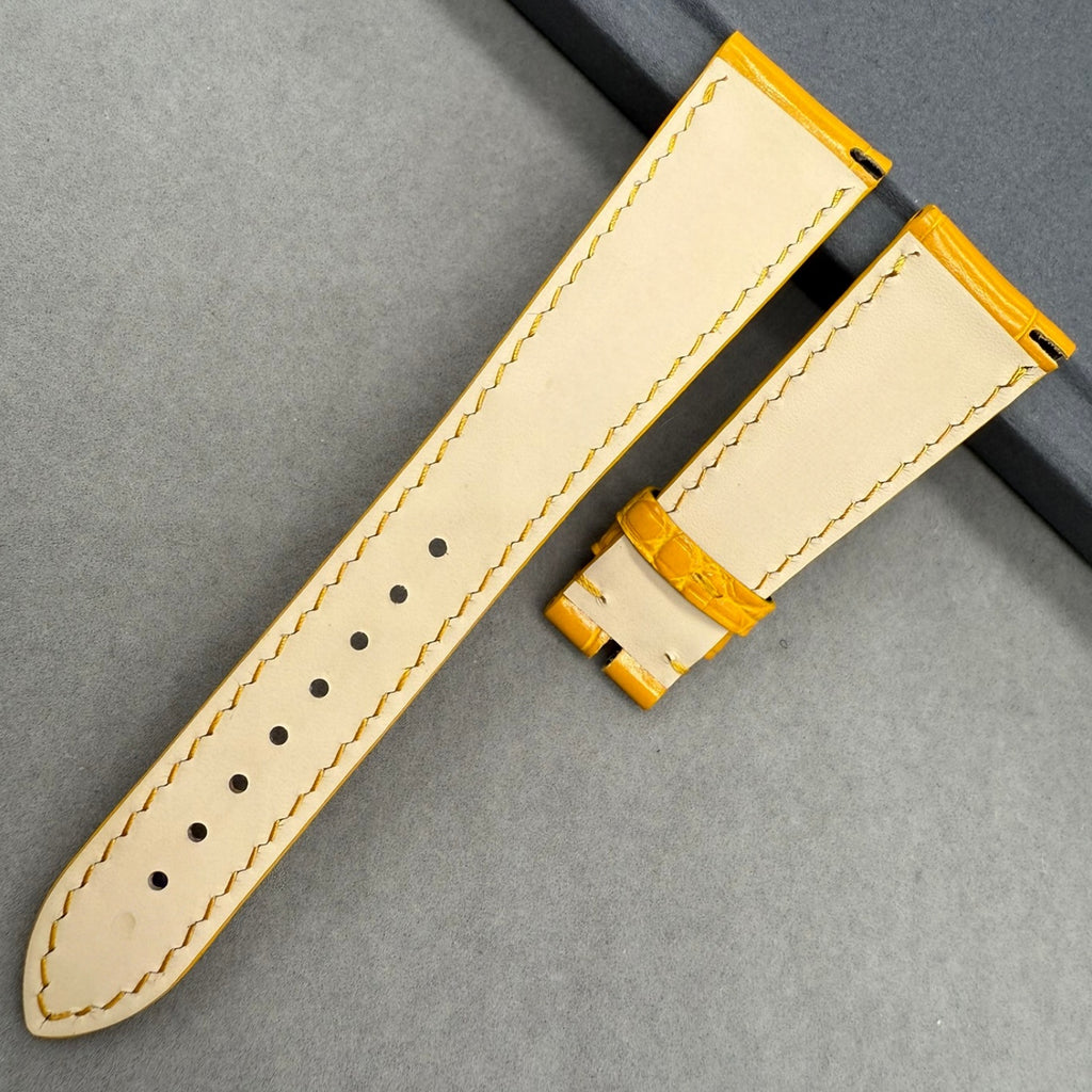 Custom Yellow Alligator Leather Watch Strap for Patek Philippe Complicated Chronograph Series 5326