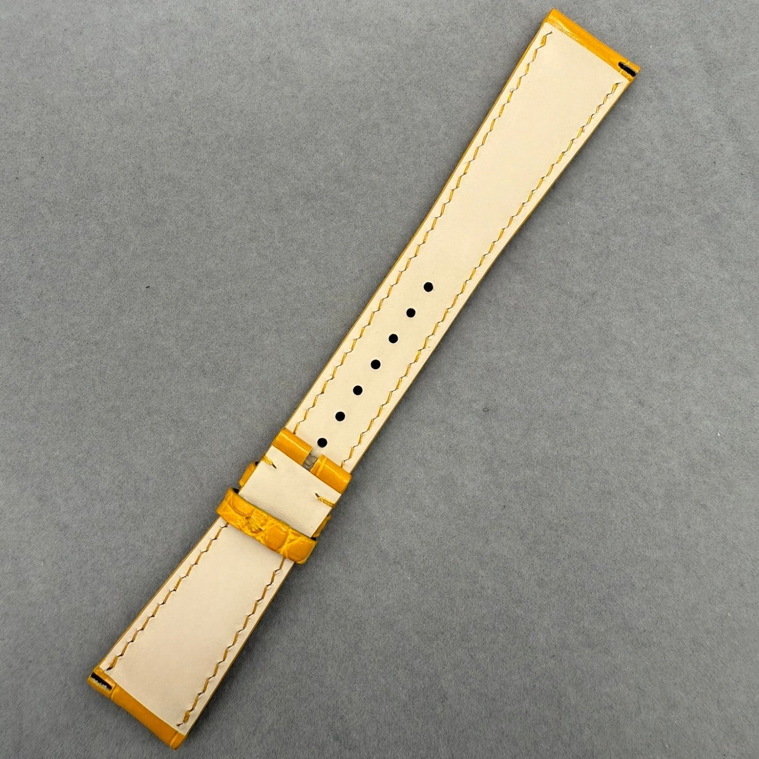 Custom Yellow Alligator Leather Watch Strap for Patek Philippe Complicated Chronograph Series 5326