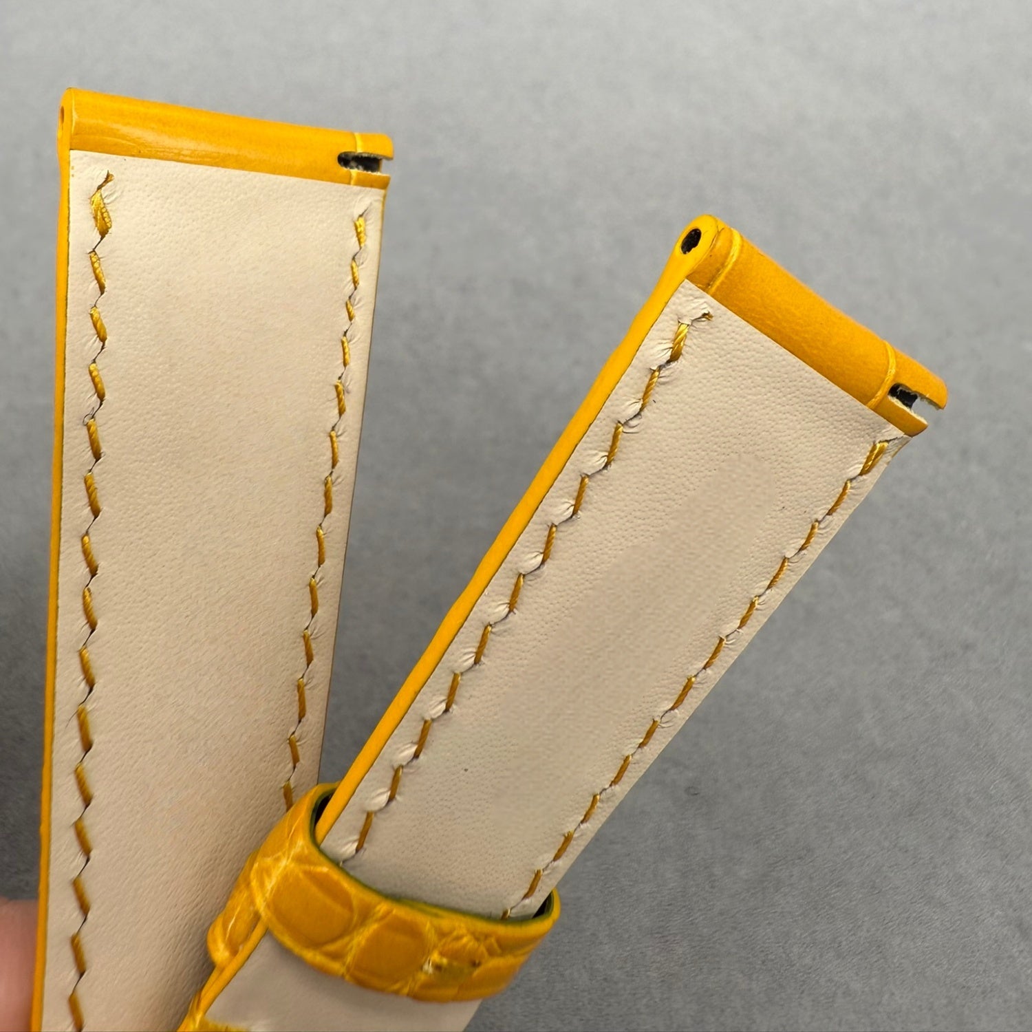 Custom Yellow Alligator Leather Watch Strap for Patek Philippe Complicated Chronograph Series 5326