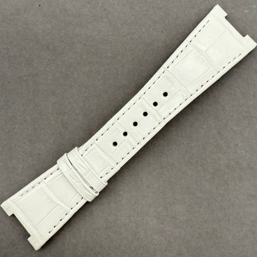 Custom Handmade White Alligator Leather Watch Strap for Patek Philippe Sports Elegance Series 5711/5712