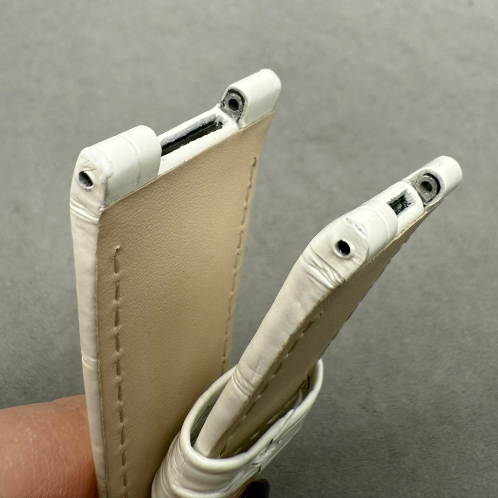 Custom Handmade White Alligator Leather Watch Strap for Patek Philippe Sports Elegance Series 5711/5712
