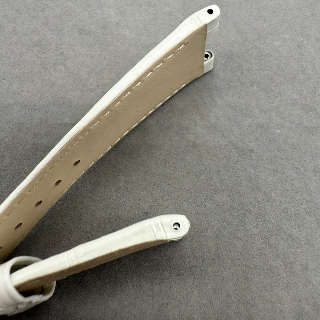 Custom Handmade White Alligator Leather Watch Strap for Patek Philippe Sports Elegance Series 5711/5712