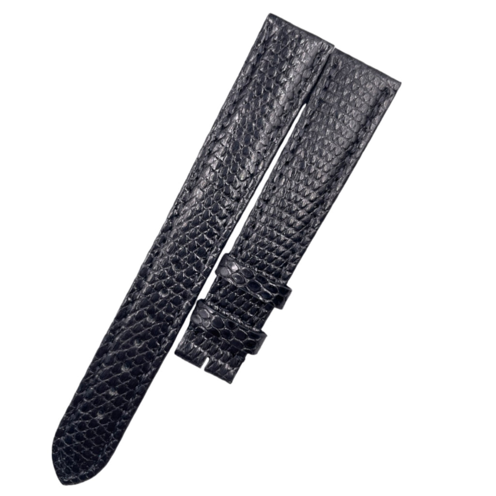 Custom Handcrafted SKY BLUE & BLACK LIZARD SKIN Strap for Blancpain Villeret Moonphase 6102