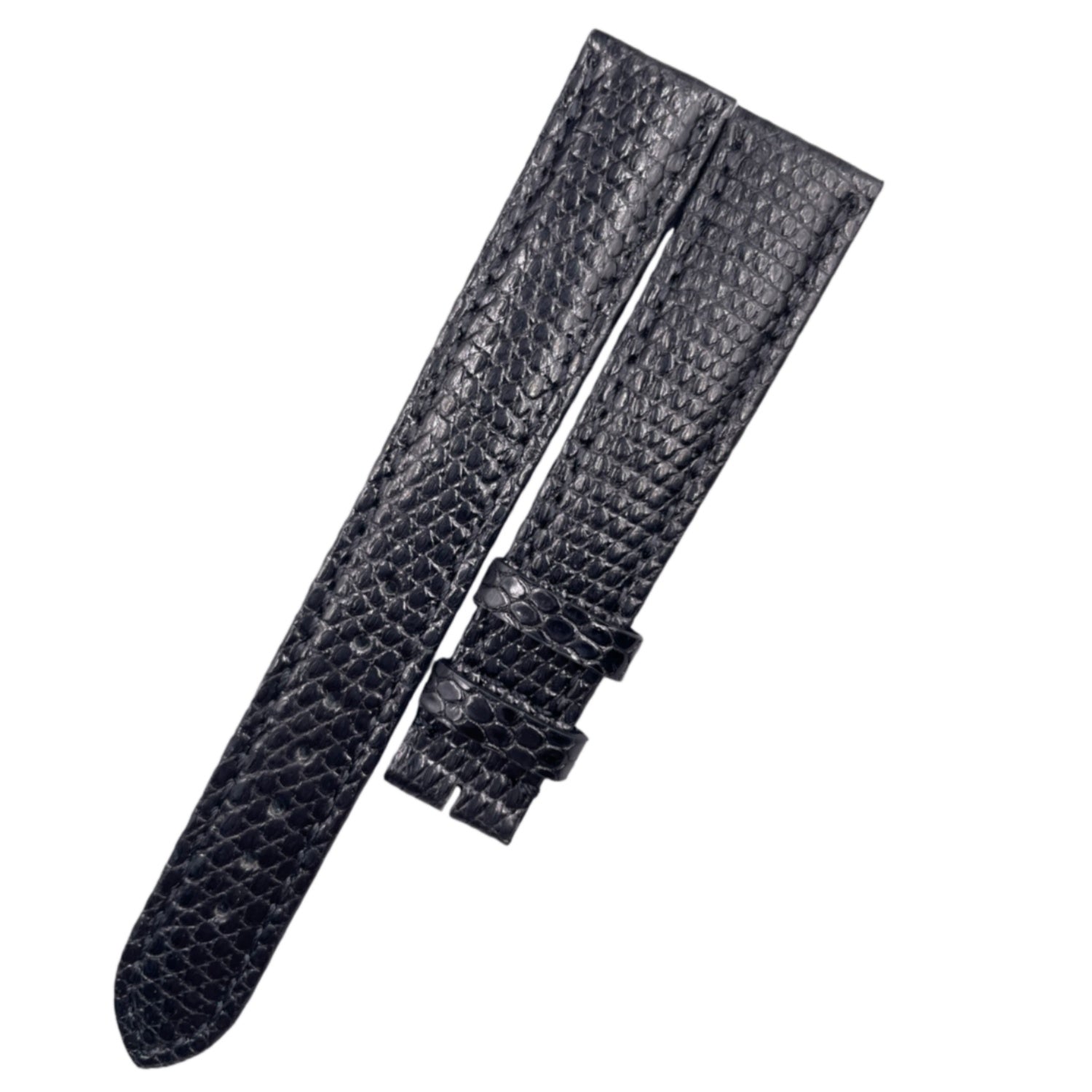 Custom Handcrafted SKY BLUE & BLACK LIZARD SKIN Strap for Blancpain Villeret Moonphase 6102