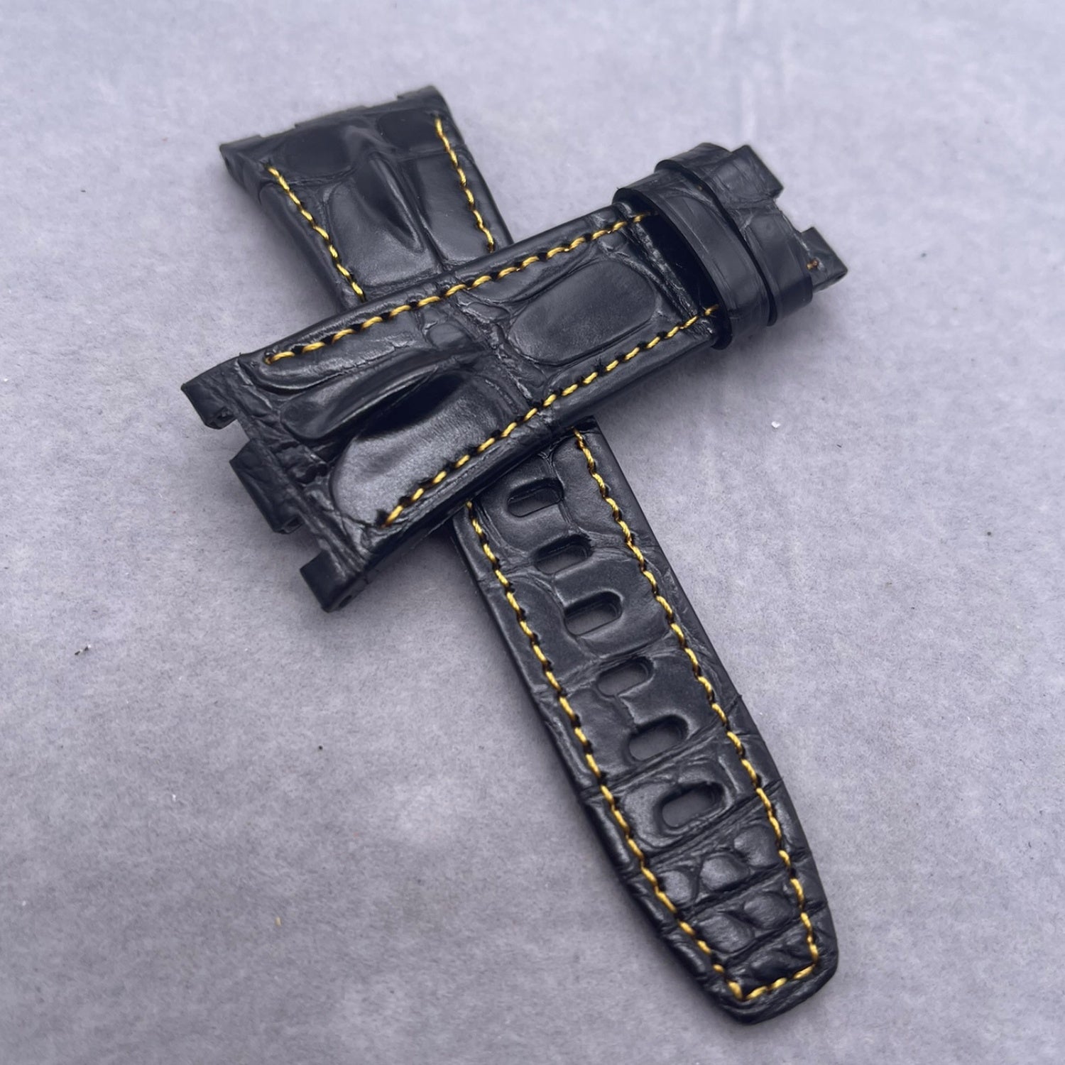 Compatible with Audemars Piguet, Crocodile Backbone Leather Watch Strap