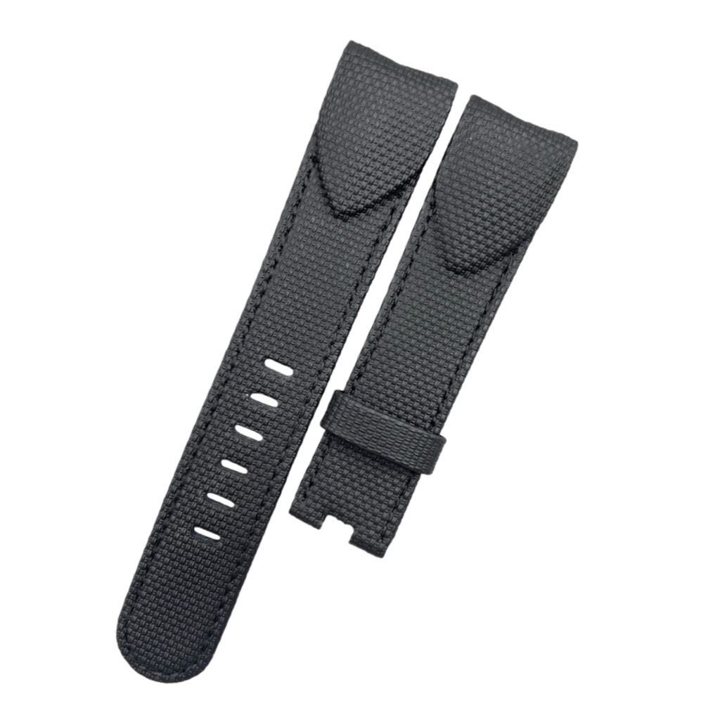 Fits Corum Admiral's Cup Legend 42 Chrono 116.101.36/0F61AN20 black Nylon Fluororubber Handmade Custom Rubber Watch Strap with End Grain