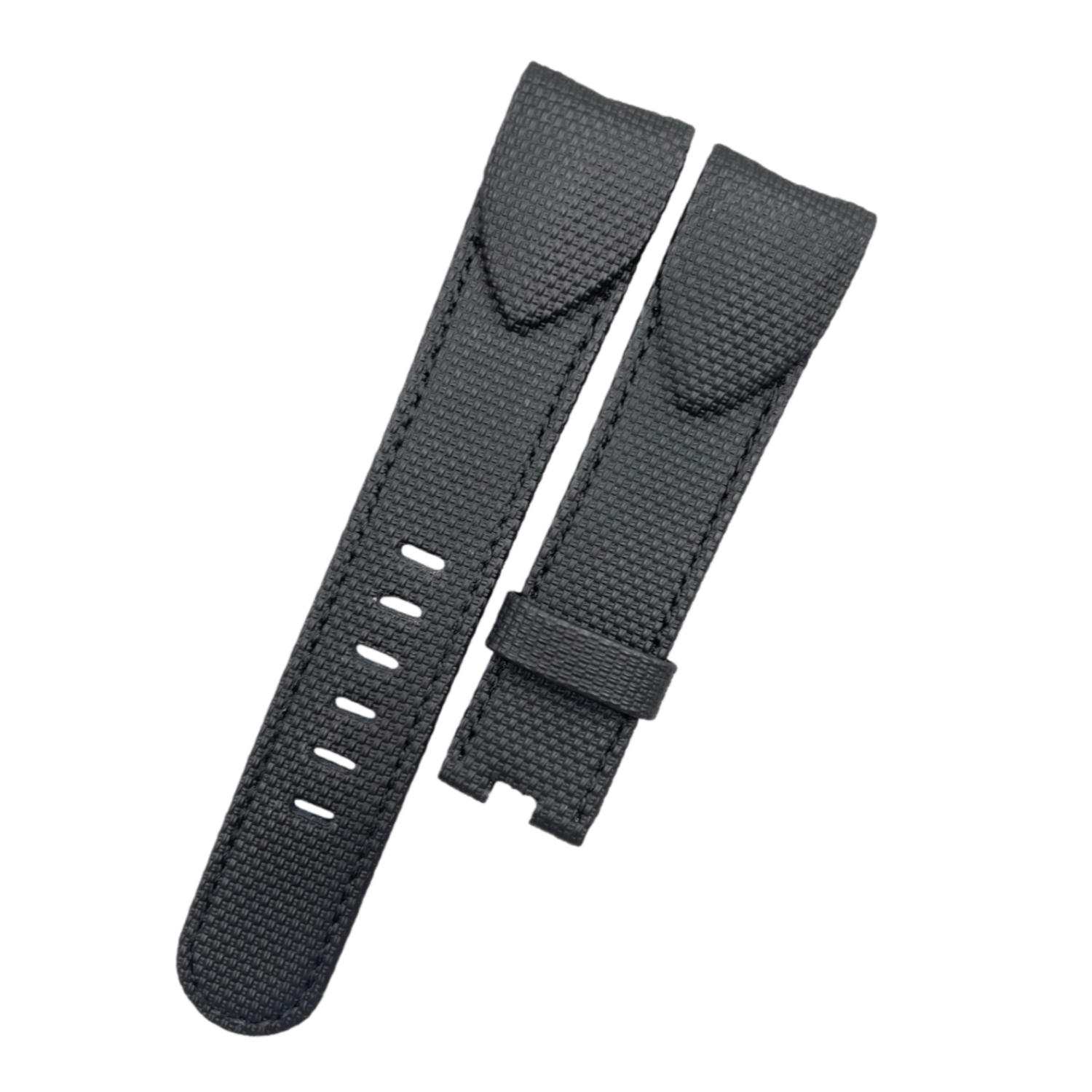 Fits Corum Admiral's Cup Legend 42 Chrono 116.101.36/0F61AN20 black Nylon Fluororubber Handmade Custom Rubber Watch Strap with End Grain