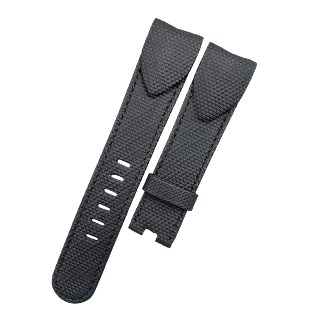 Fits Corum Admiral's Cup Legend 42 Chrono 116.101.36/0F61AN20 black Nylon Fluororubber Handmade Custom Rubber Watch Strap with End Grain