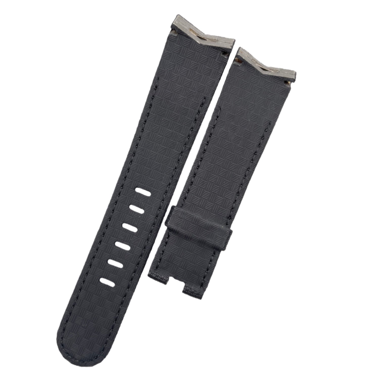 Fits Corum Admiral's Cup Legend 42 Chrono 116.101.36/0F61AN20 black Nylon Fluororubber Handmade Custom Rubber Watch Strap with End Grain
