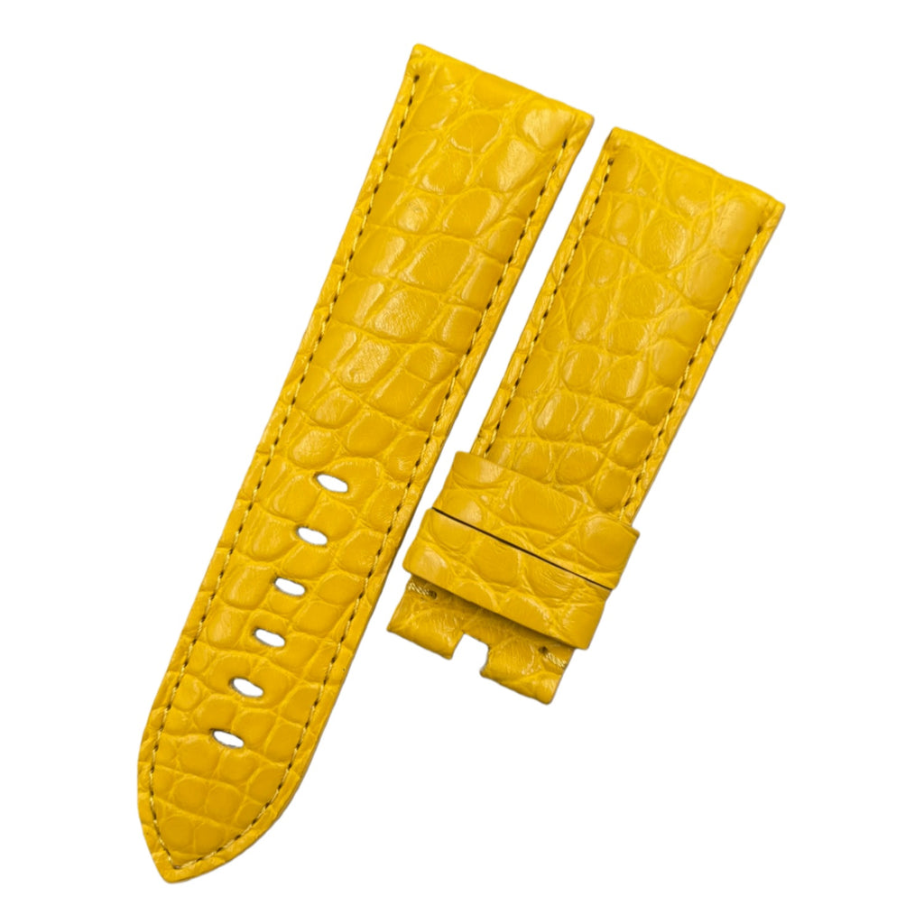 Compatible with Panerai Luminor Yellow Round Pattern ALLIGATOR Handmade Custom Strap