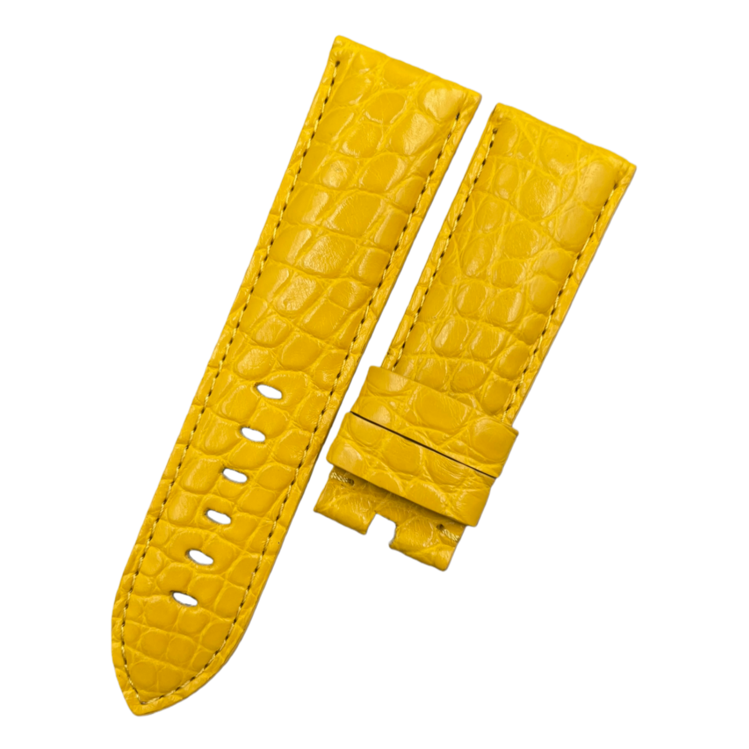 Compatible with Panerai Luminor Yellow Round Pattern ALLIGATOR Handmade Custom Strap