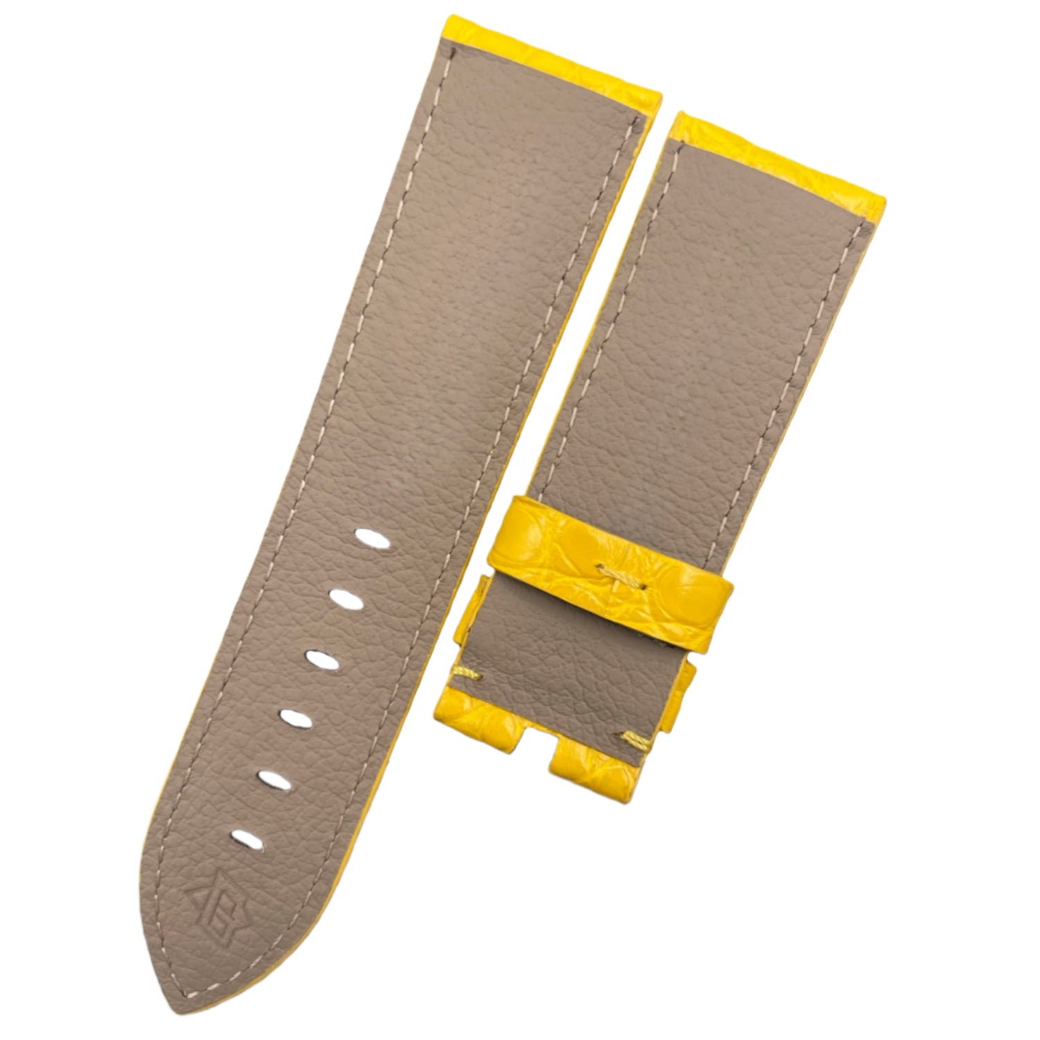 Compatible with Panerai Luminor Yellow Round Pattern ALLIGATOR Handmade Custom Strap