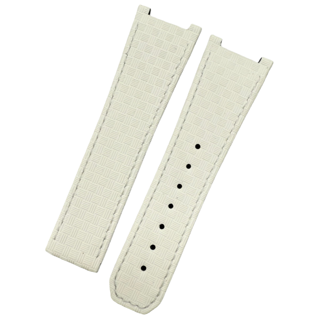 Custom Handmade Checkered Fluororubber Watch Strap for OMEGA Constellation Double Eagle&nbsp;