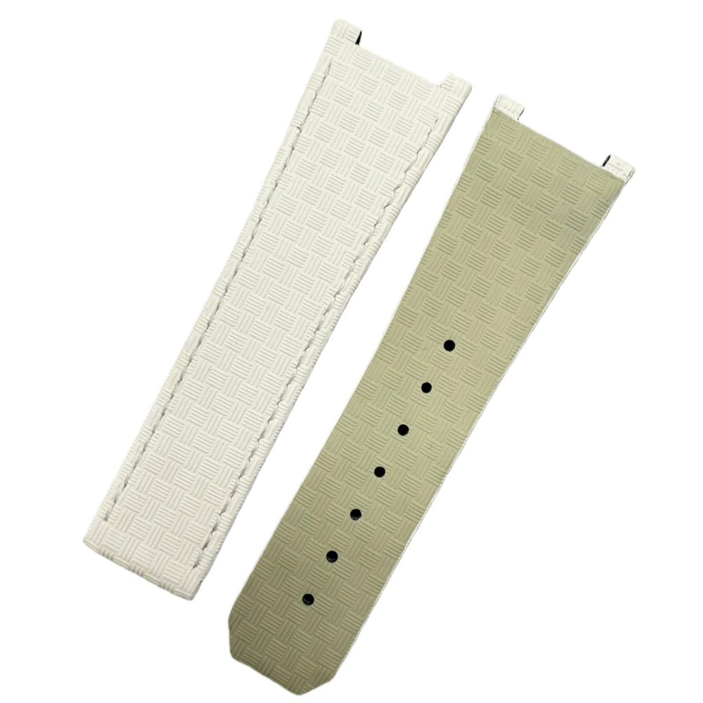 Custom Handmade Checkered Fluororubber Watch Strap for OMEGA Constellation Double Eagle&nbsp;